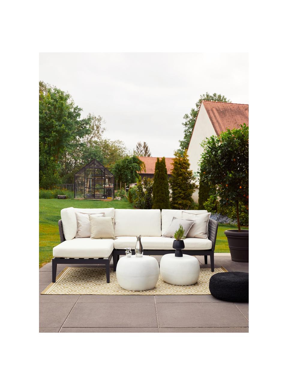 Garten-Lounge-Ecksofa Caline, Bezug: 100 % Polyester Der hochw, Gestell: Aluminium, Off White, Anthrazit, B 149 x T 77 cm, Eckteil links