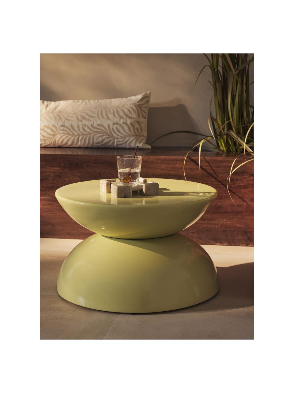 Wewnętrzny/zewnętrzny stolik pomocniczy Gigi, Tworzywo sztuczne, metal malowany proszkowo, Jasny zielony, S 65 x W 35 cm