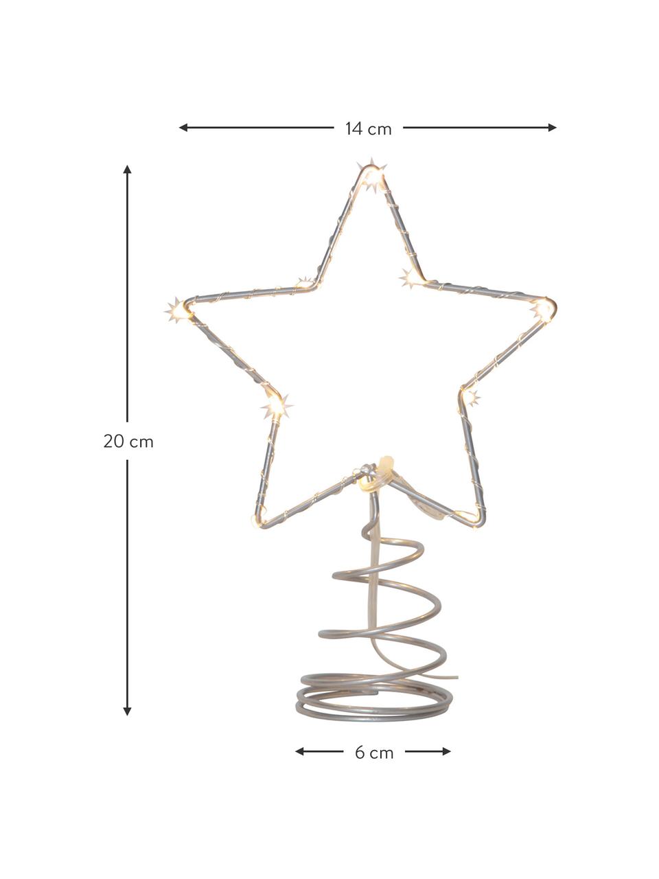 LED piek Topsy, batterij-aangedreven, Edelstaalkleurig, B 14 x H 20 cm