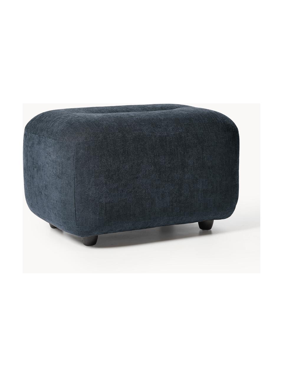 Hocker Stella, Bezug: 85 % Polyester, 15 % Baum, Gestell: Massives Buchenholz, Span, Webstoff Denimblau, B 71 x H 43 cm