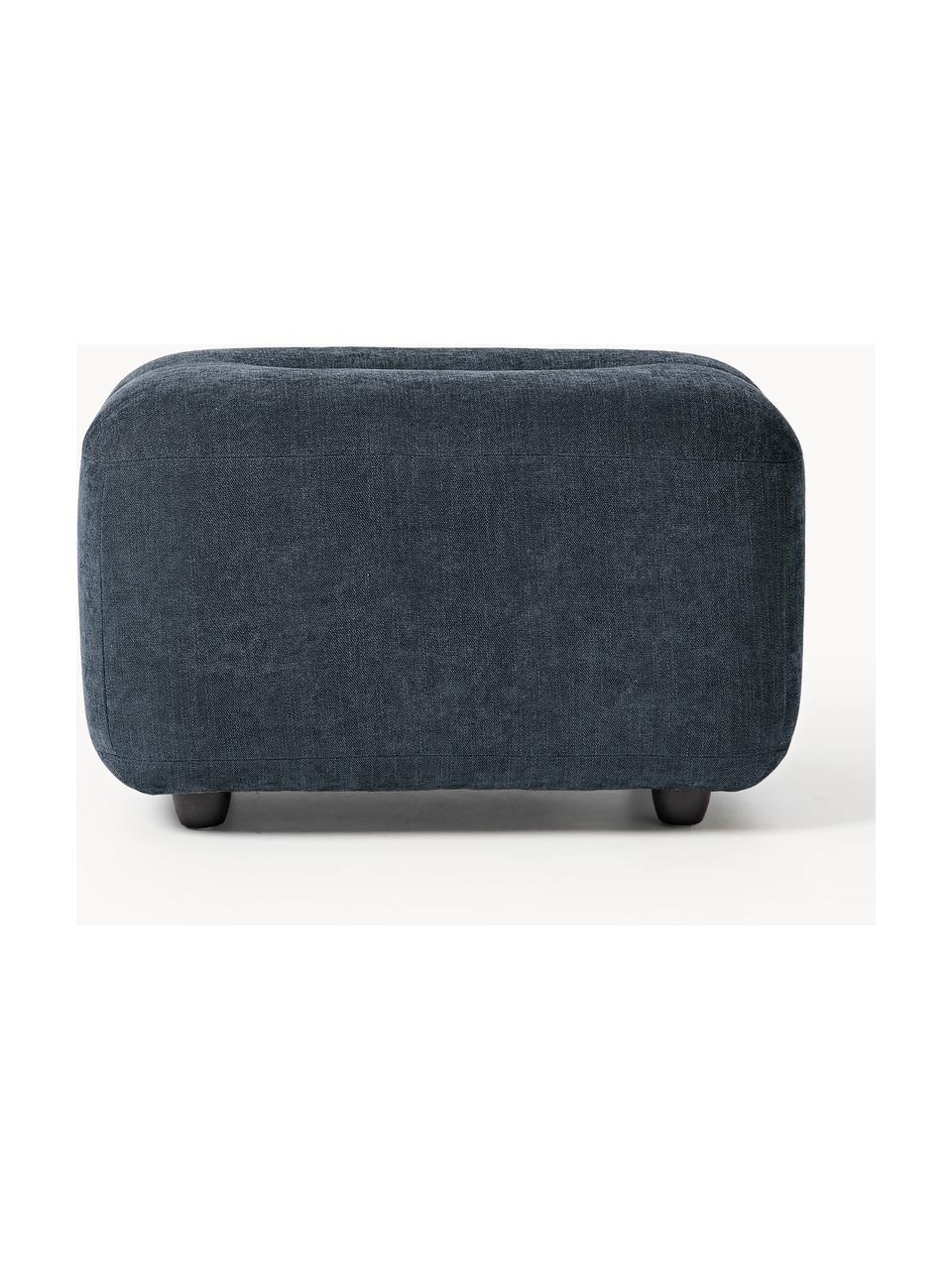 Hocker Stella, Bezug: 85 % Polyester, 15 % Baum, Gestell: Massives Buchenholz, Span, Webstoff Denimblau, B 71 x H 43 cm