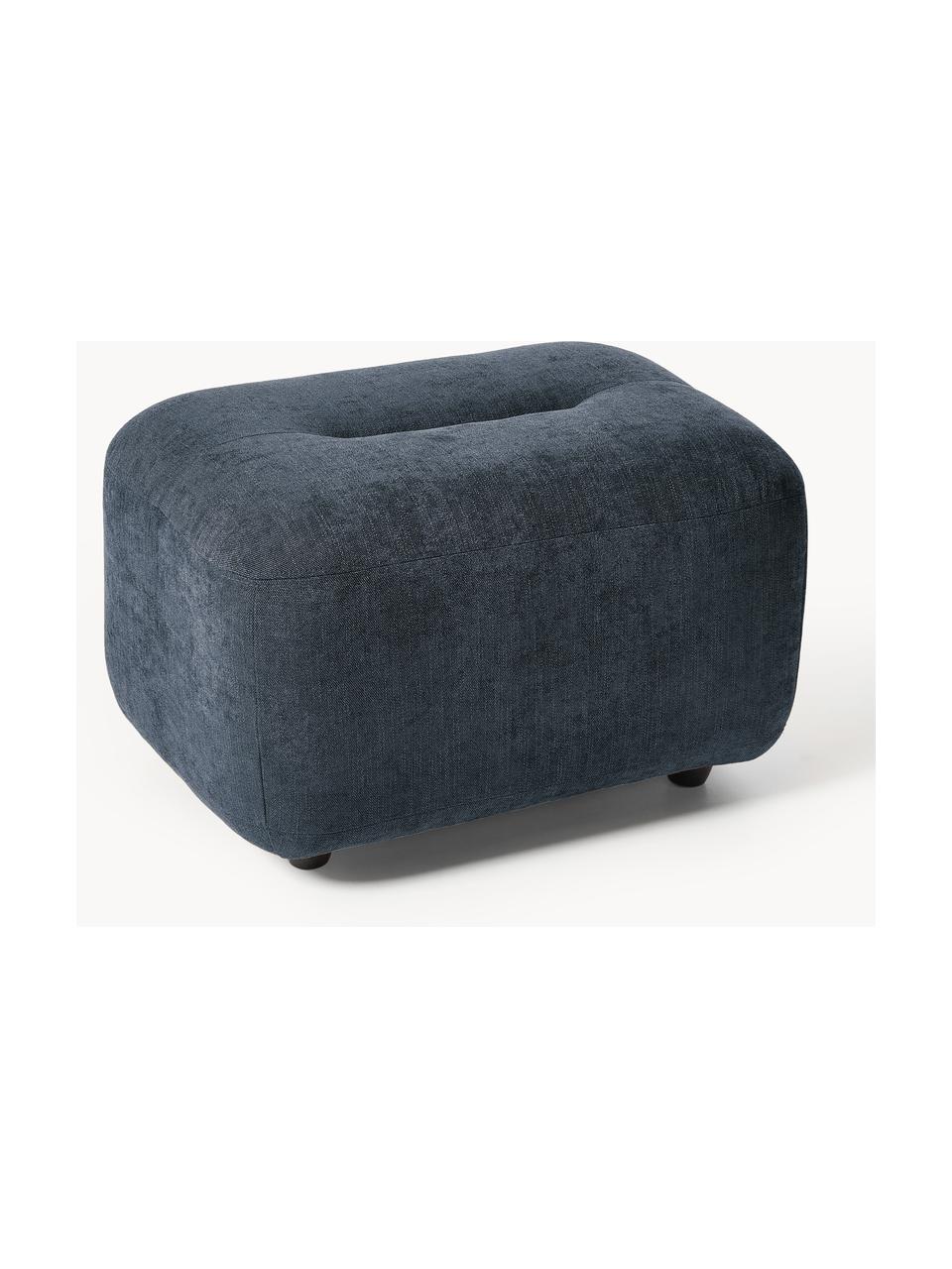 Hocker Stella, Bezug: 85 % Polyester, 15 % Baum, Gestell: Massives Buchenholz, Span, Webstoff Denimblau, B 71 x H 43 cm