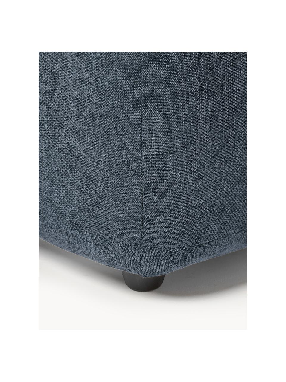 Hocker Stella, Bezug: 85 % Polyester, 15 % Baum, Gestell: Massives Buchenholz, Span, Füße: Kunststoff, Webstoff Denimblau, B 71 x H 43 cm