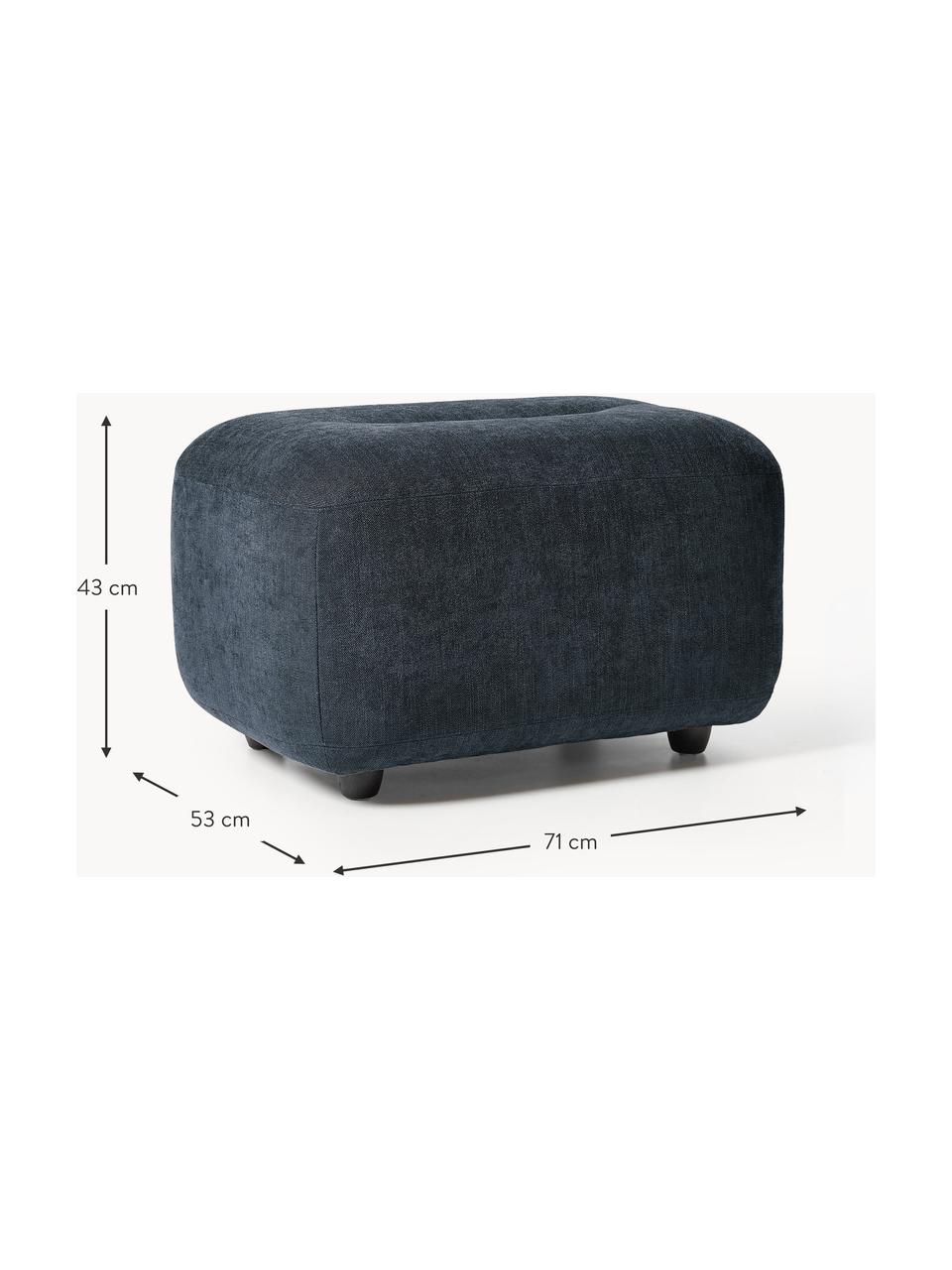 Hocker Stella, Bezug: 85 % Polyester, 15 % Baum, Gestell: Massives Buchenholz, Span, Webstoff Denimblau, B 71 x H 43 cm