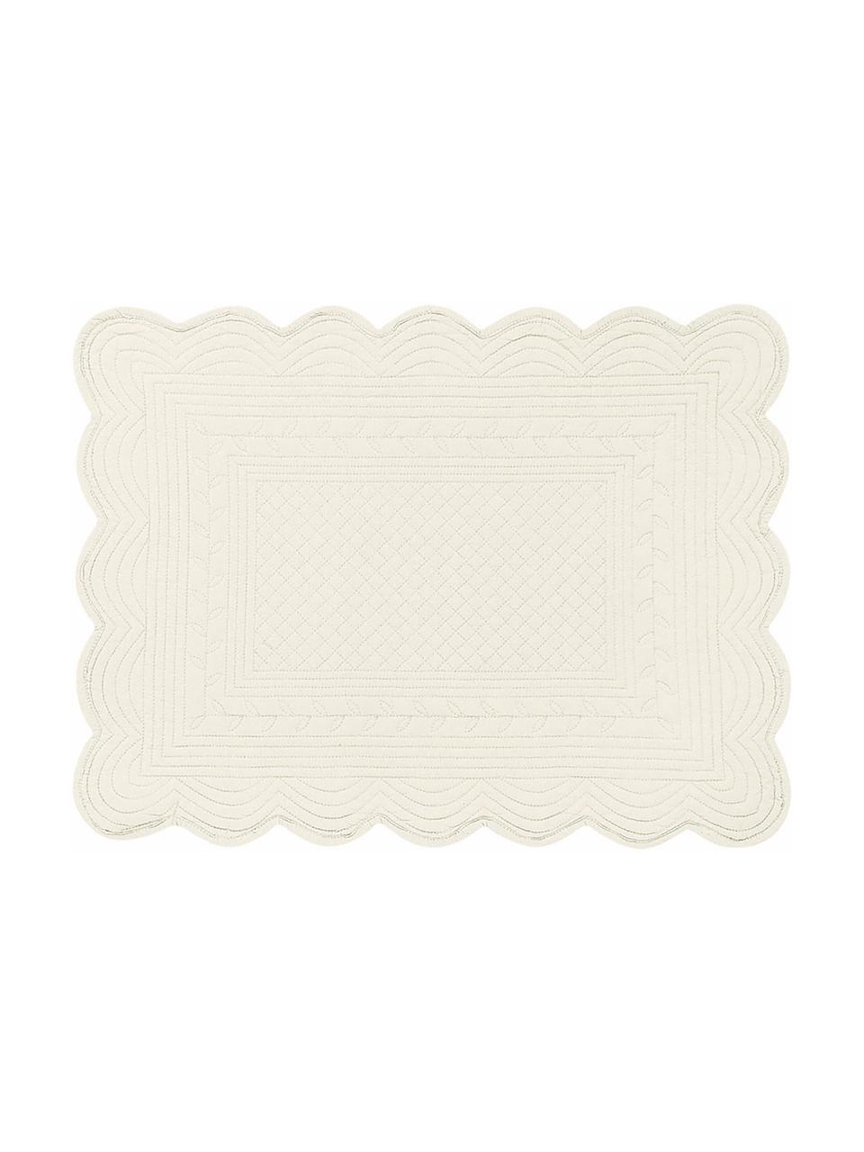 Podkładka z bawełny Boutis, 2 szt., 100% bawełna, Kremowobiały, S 34 x D 48 cm
