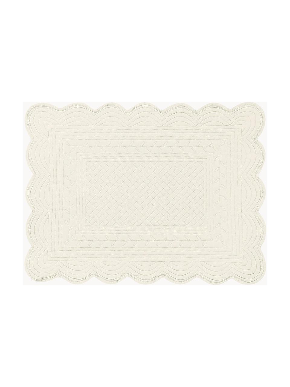Prostírání Boutis, 2 ks, 100 % bavlna, Tlumeně bílá, Š 34 cm, D 48 cm