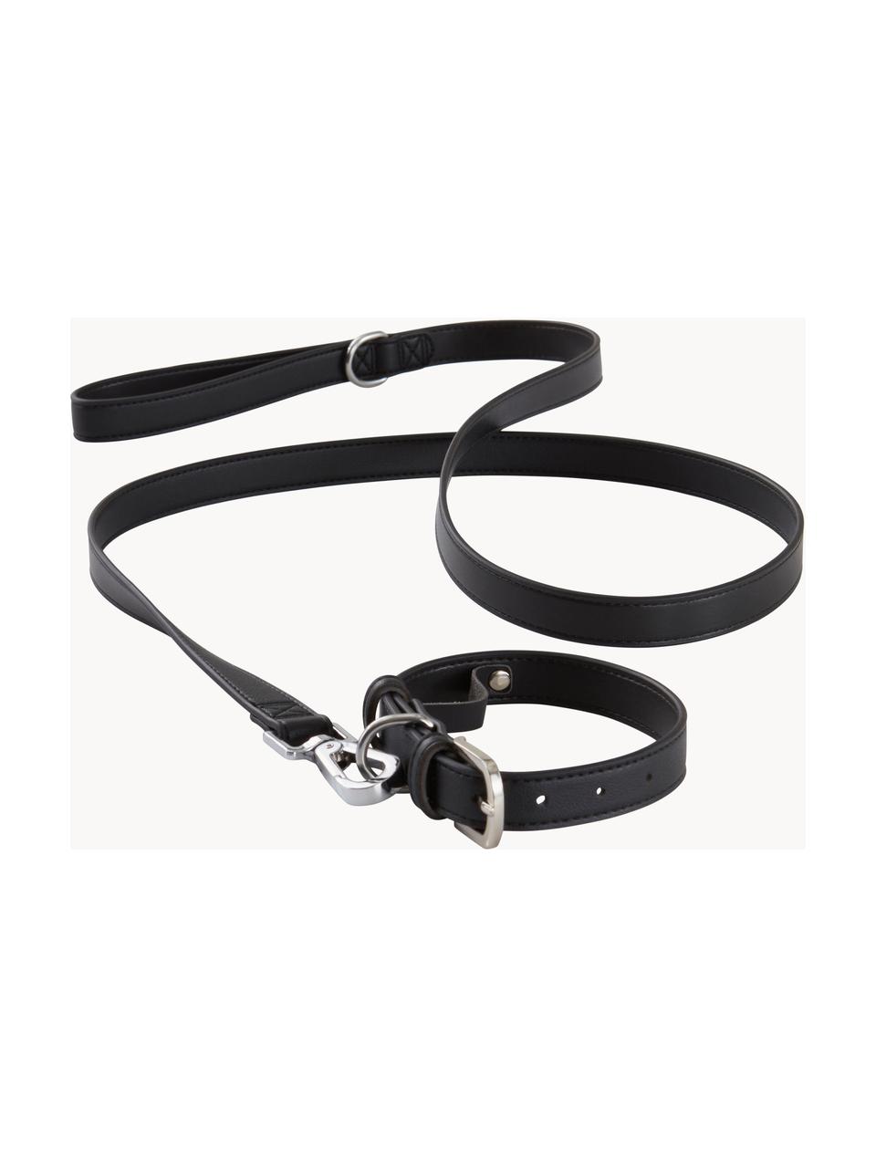 Collar para mascotas Inu, Cuero sintético, Negro, L 30/38 cm