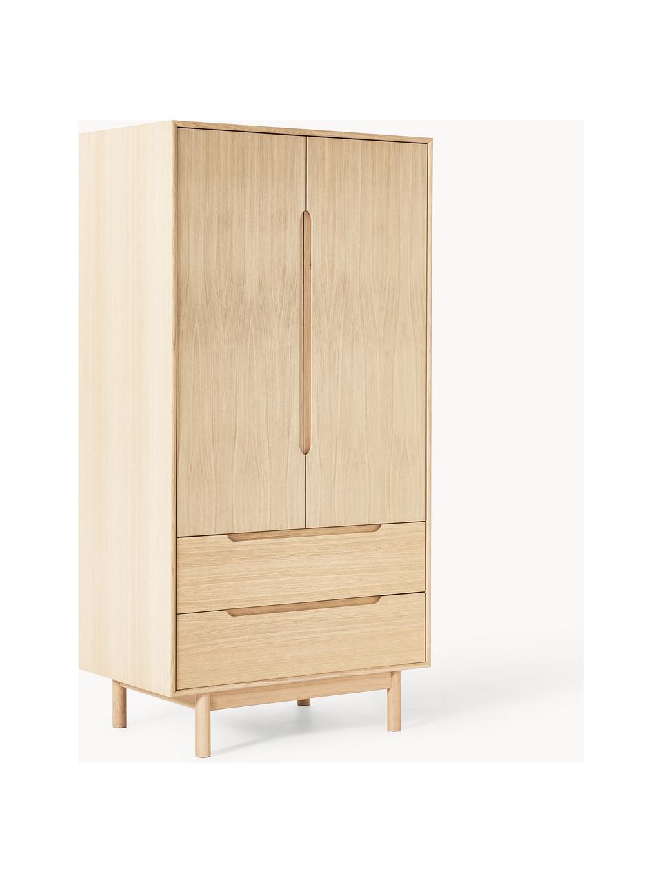 Armario en roble Cassy, 2 puertas, Patas: madera de roble Este prod, Madera de roble, An 100 x Al 195 cm