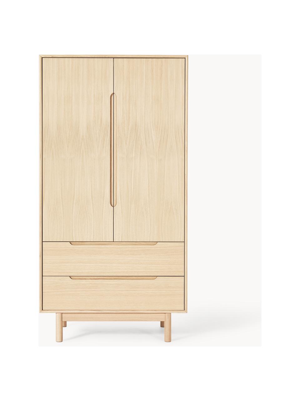 Armario en roble Cassy, 2 puertas, Patas: madera de roble Este prod, Madera de roble, An 100 x Al 195 cm