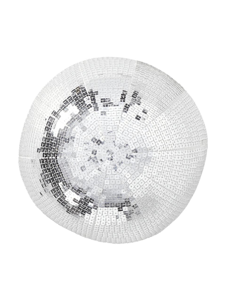 Rond decoratief kussen Diva met decoratieve pailletten, Zilverkleurig, Ø 40 cm