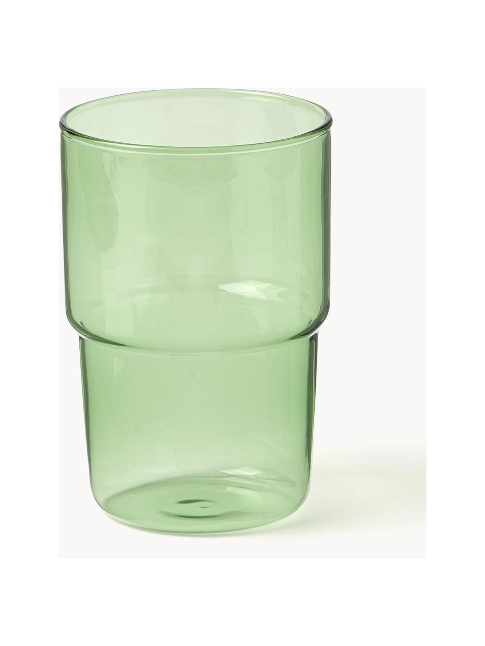Szklanka ze szkła borokrzemowego Torino, 2 szt., Szkło borokrzemowe, Zielony, transparentny,, Ø 8 x W 12 cm, 400 ml