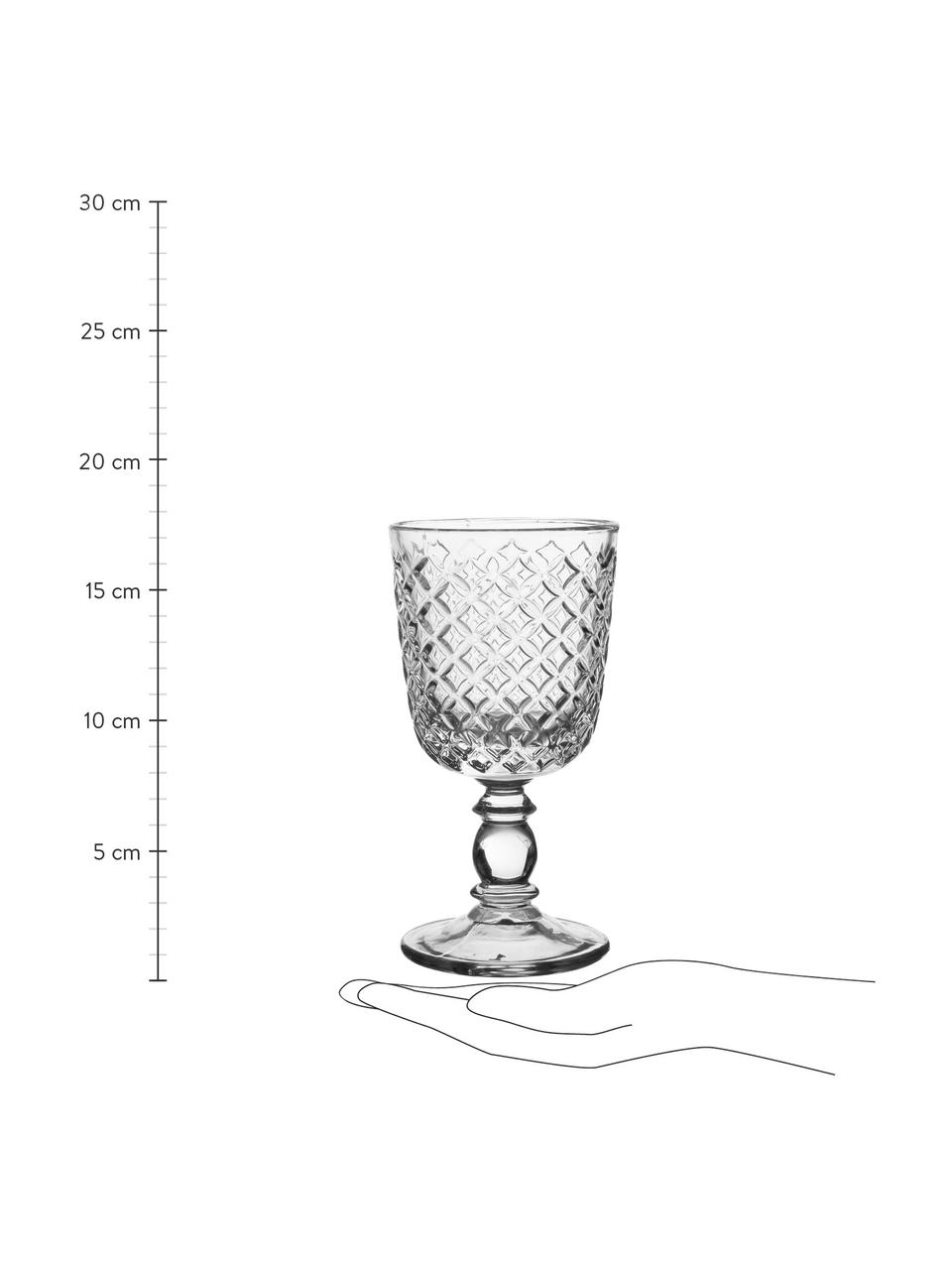 Copas de vino Arlequin, 2 uds., estilo country, Vidrio, Transparente, Ø 9 x Al 17 cm