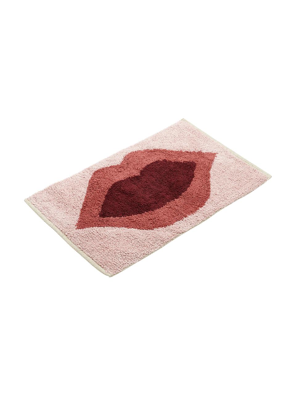 Tappeto bagno con motivo Kiss, Cotone
Non antiscivolo, Rosa, rosso, rosso scuro, Larg. 60 x Lung. 90 cm
