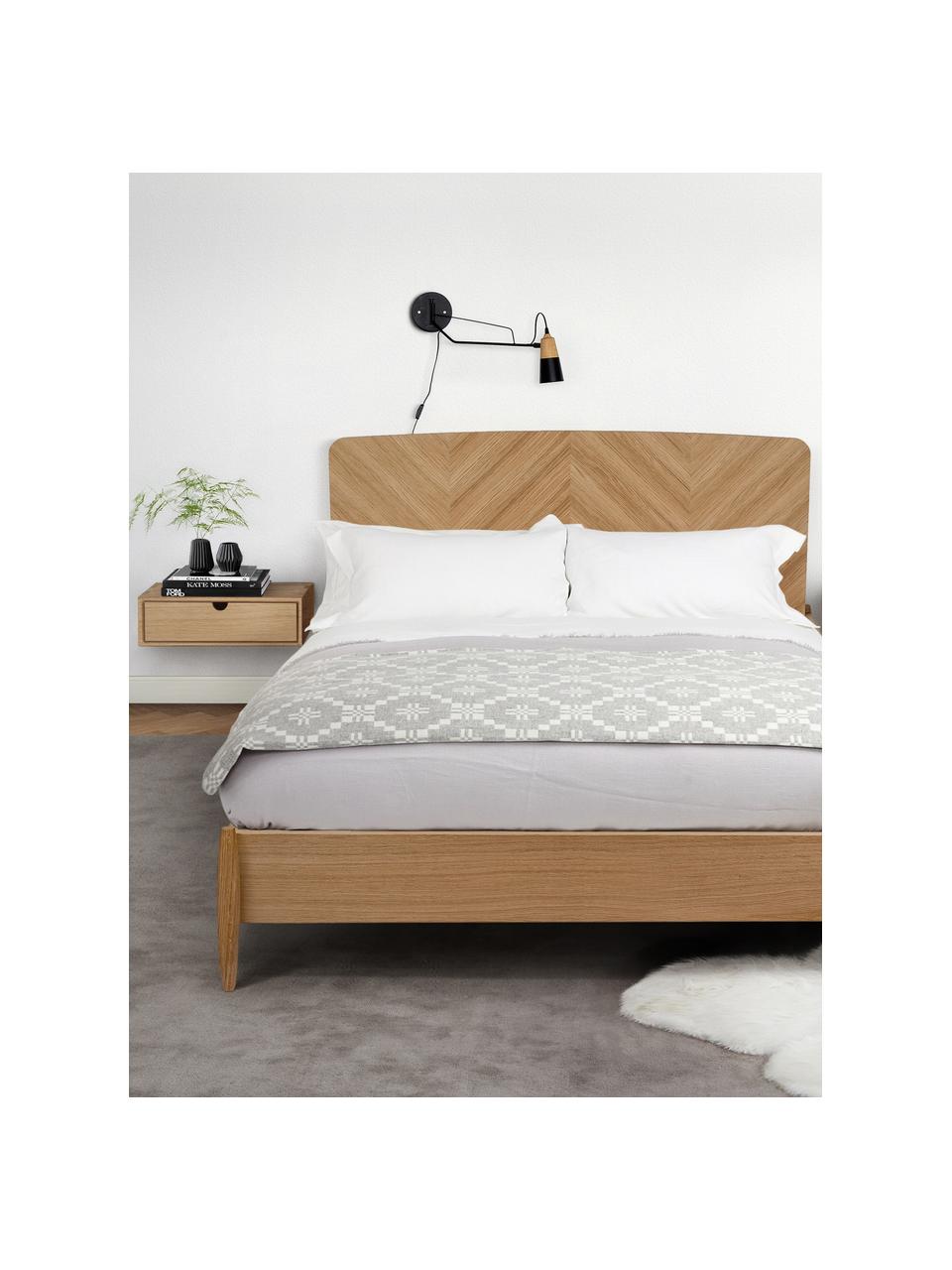 Nástenný nočný stolík so zásuvkou Farsta, MDF-doska strednej hustoty s dubovou dyhou, FSC® certifikát, Drevo, Š 40 x V 15 cm