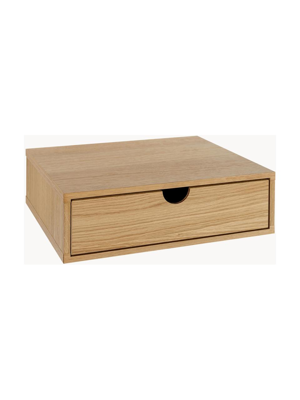 Comodino camera da letto da parete con cassetto Farsta, Pannello MDF (fibra a media densità) con finitura in legno di quercia, Legno di quercia, Larg. 40 x Alt. 15 cm