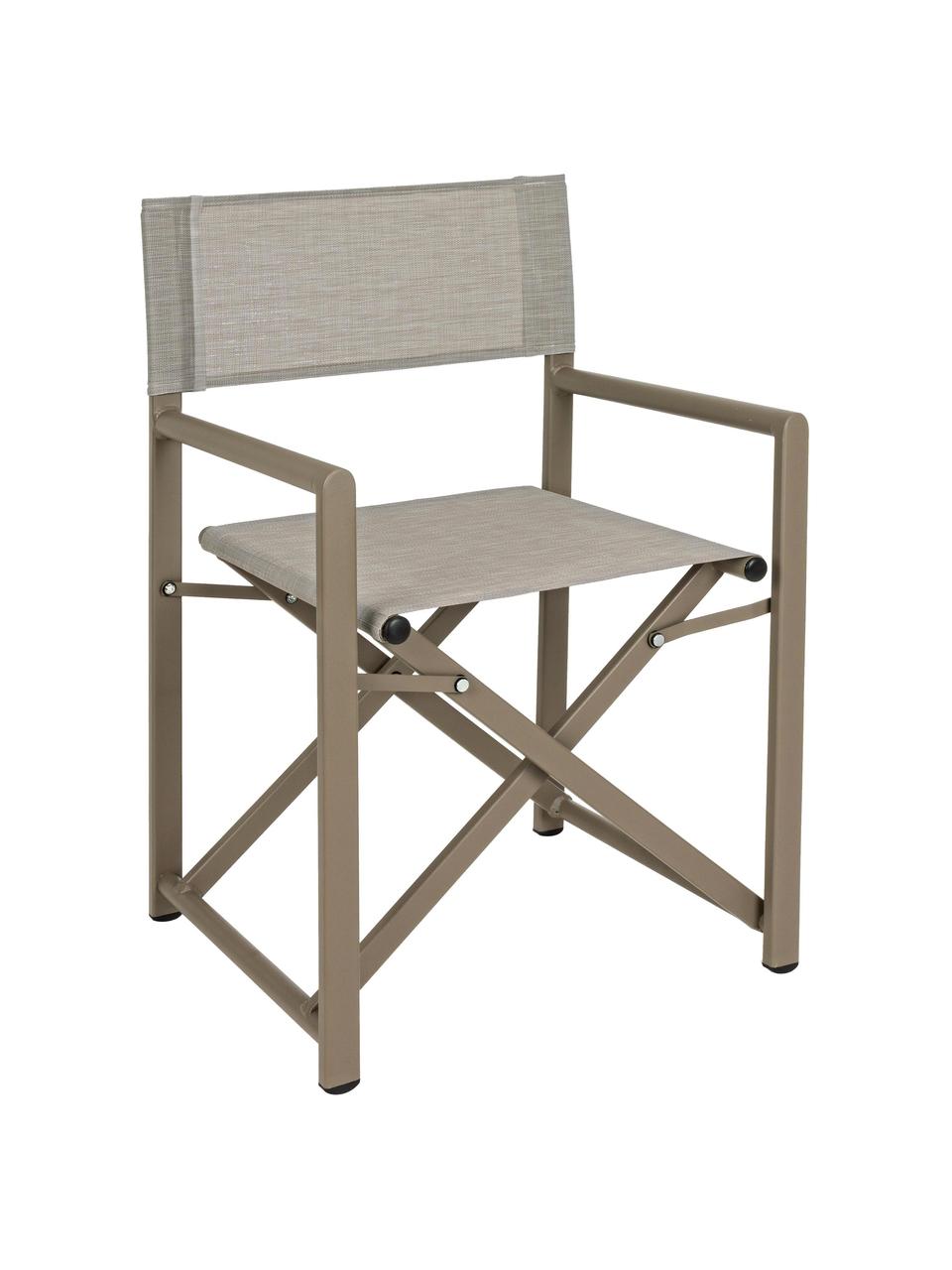 Skládací zahradní židle Taylor, Šedá, kávová, stříbrná, Š 48 cm, H 56 cm