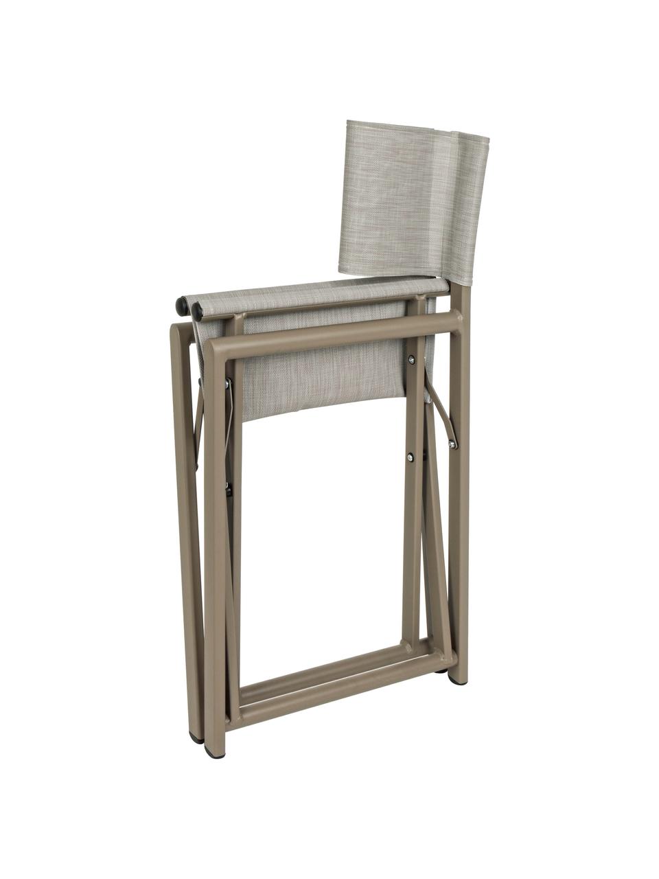 Silla plegable para exterior Taylor, Asiento: plástico (610 g/m²), Estructura: aluminio con pintura en p, Gris, marrón café, plateado, An 48 x F 56 cm