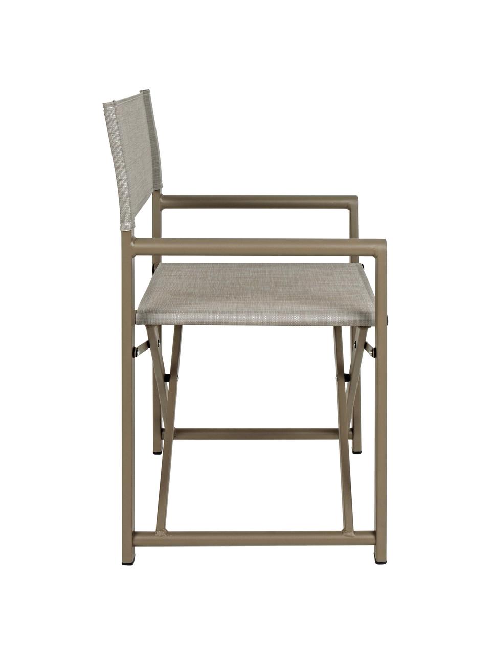 Krzesło ogrodowe Taylor, składane, Stelaż: aluminium malowane proszk, Szary, kawowy brązowy, odcienie srebrnego, S 48 x G 56 cm