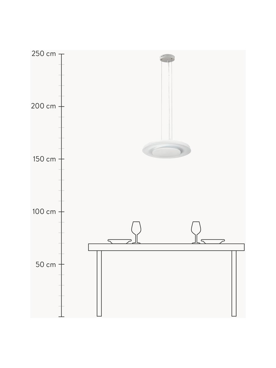 LED-Pendelleuchte Futuro, Lampenschirm: Aluminium, pulverbeschich, Baldachin: Metall, pulverbeschichtet, Weiß, Ø 47 x H 5 cm