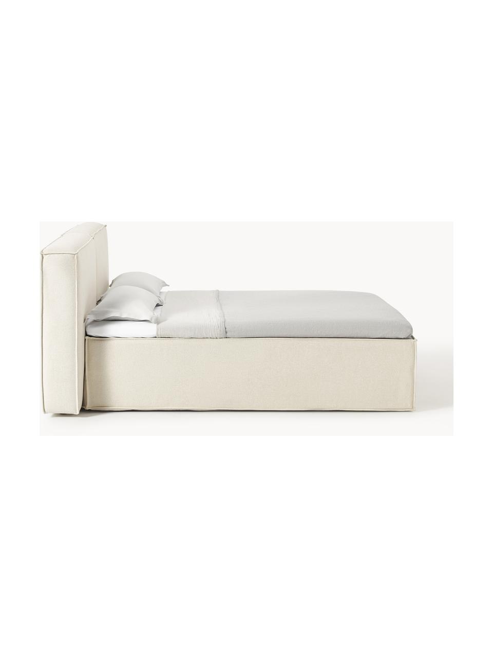 Kontinentálna posteľ Lennon, Lomená biela, Š 140 x D 200 cm, tvrdosť H2
