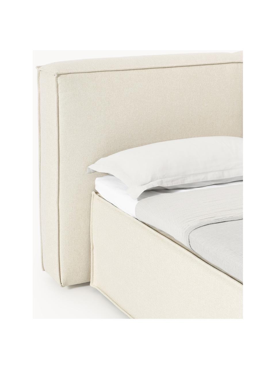 Kontinentální postel Lennon, Tlumeně bílá, Š 140 cm, D 200 cm, stupeň tvrdosti H2