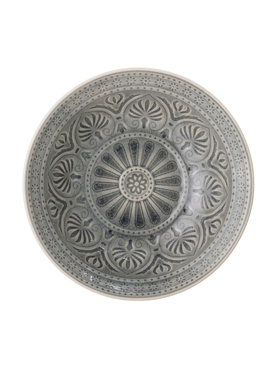 Handgemachte Schale Rani im Marokko Style, Ø 27 cm, Steingut, Grau, Ø 27 x H 8 cm