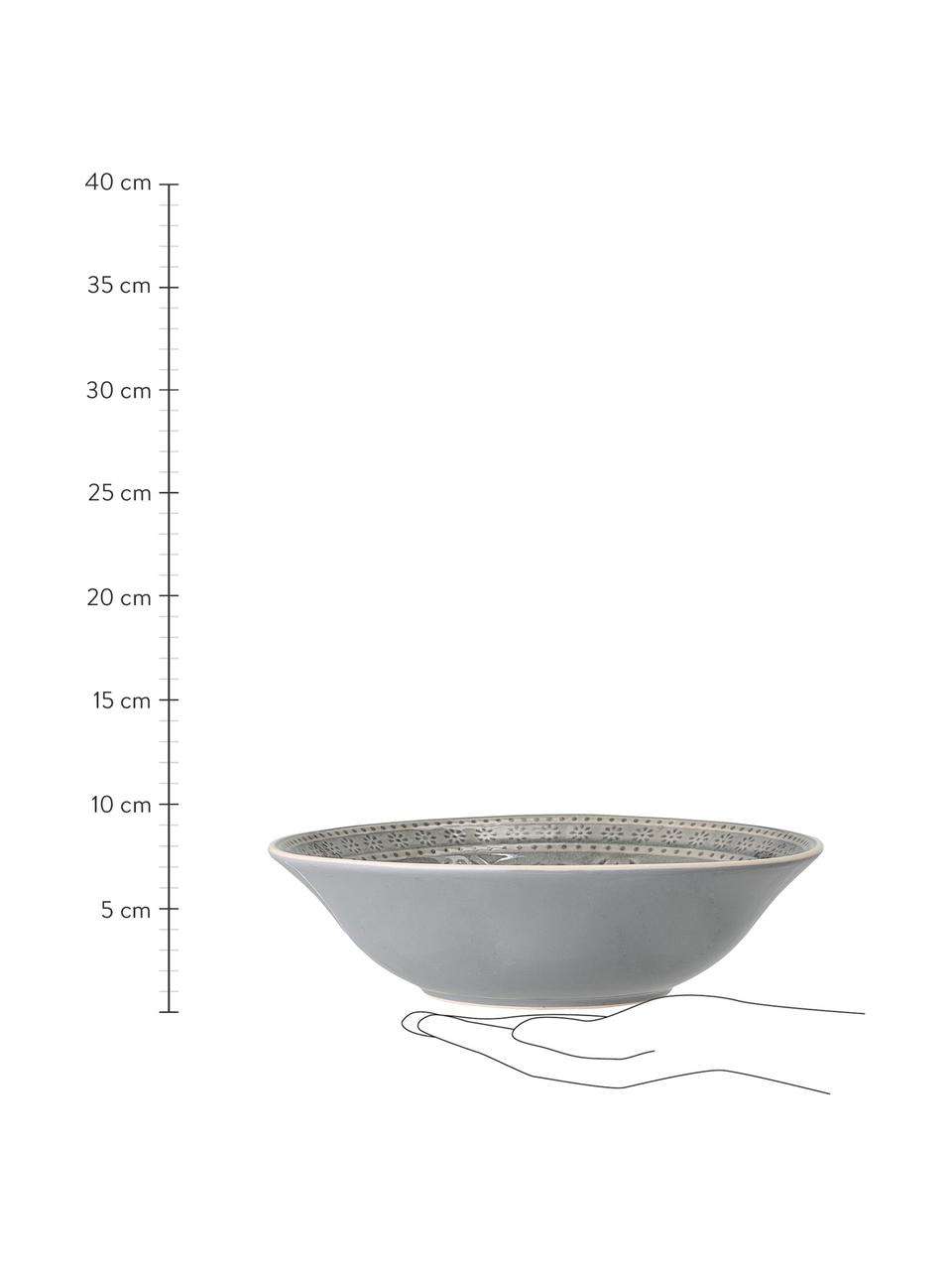 Handgemaakte schaal Rani in Marokkaanse stijl, Ø 27 cm, Keramiek, Grijs, Ø 27 x H 8 cm