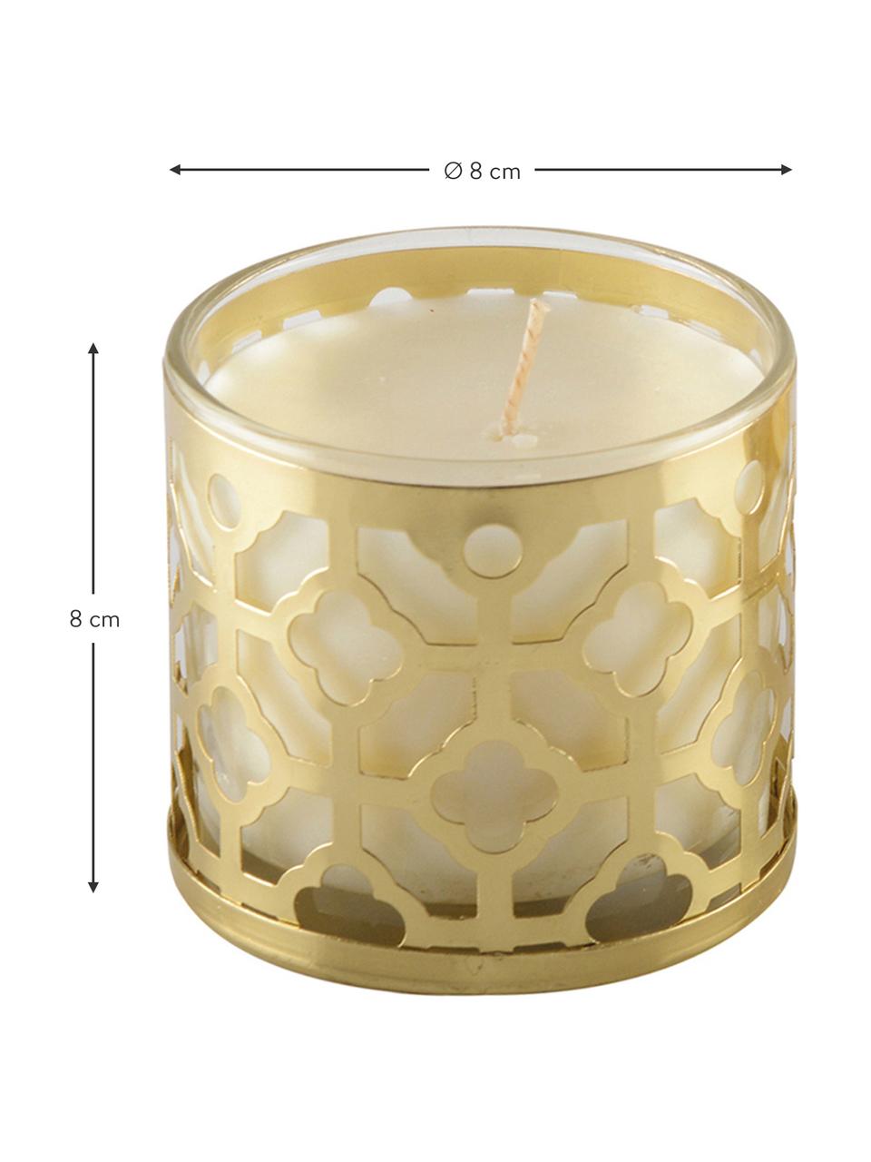 Bougie parfumée Helion (vanille), Couleur dorée, blanc, Ø 8 x haut. 8 cm
