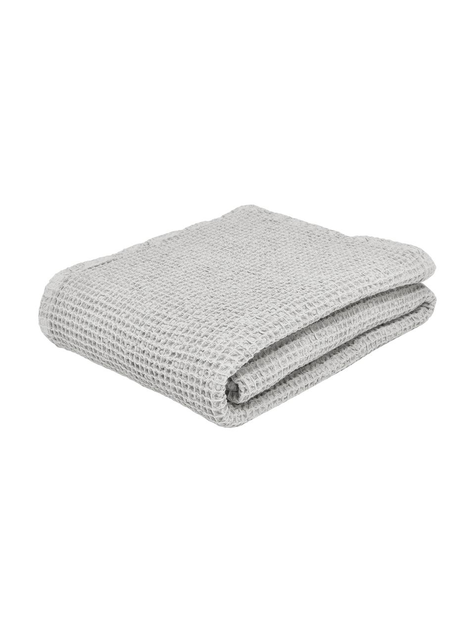 Waffelpiqué-Tagesdecke Lois aus Baumwolle, 100 % Baumwolle, Hellgrau, B 180 x L 260 cm (für Betten bis 140 x 200 cm)
