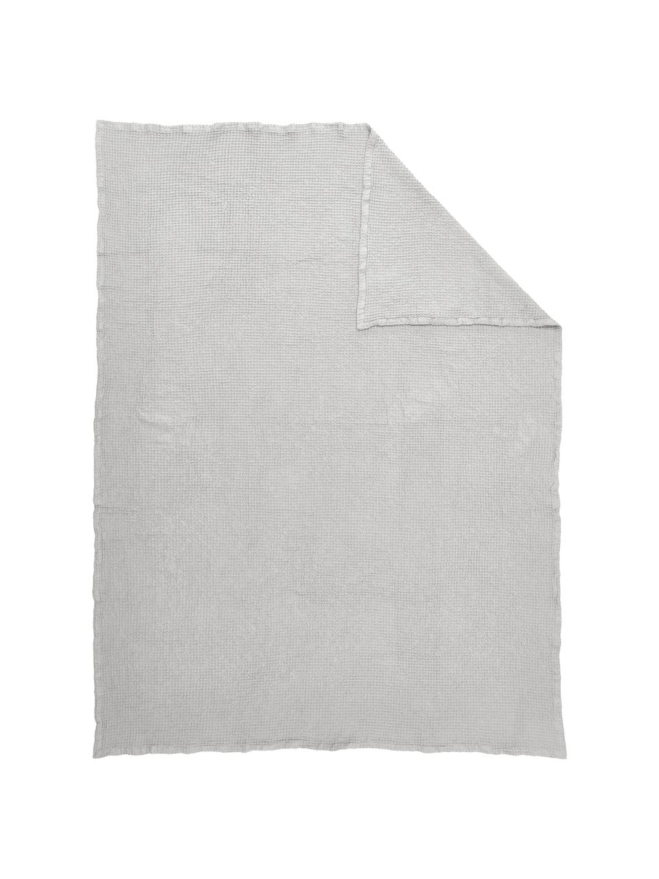 Waffelpiqué-Tagesdecke Lois aus Baumwolle, 100 % Baumwolle, Hellgrau, B 180 x L 260 cm (für Betten bis 140 x 200 cm)