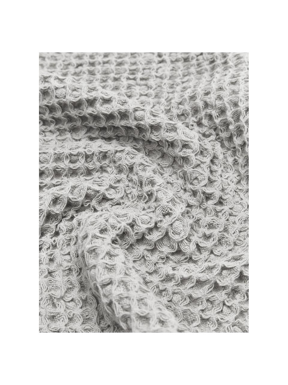 Colcha de algodón con estructura gofre Lois, 100% algodón, Gris claro, An 180 x L 260 cm (para camas de 140 x 200 cm)