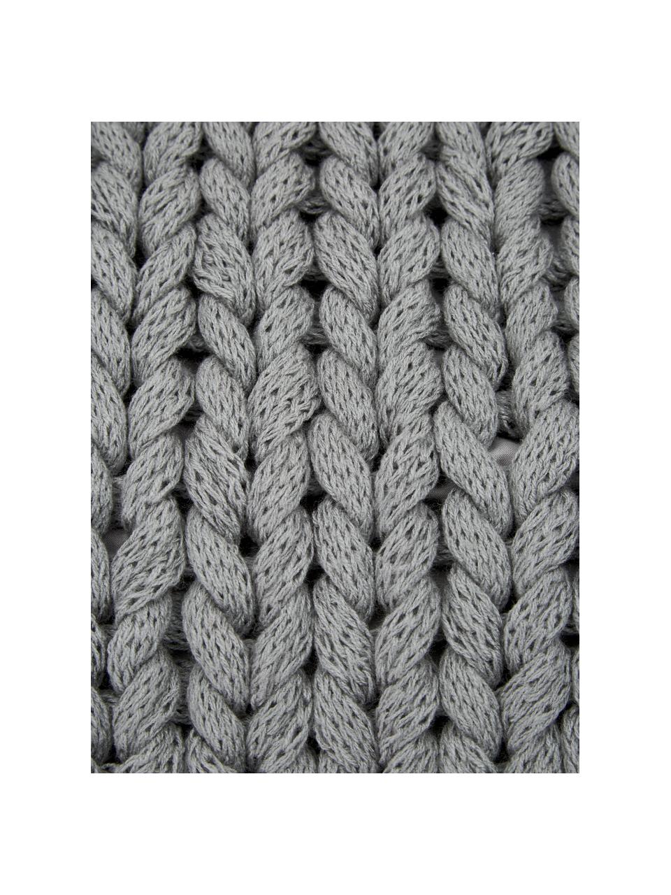 Ručne vyrobený pletený poťah na vankúš Adyna, 100 % polyakryl, Svetlosivá, Š 30 x D 50 cm
