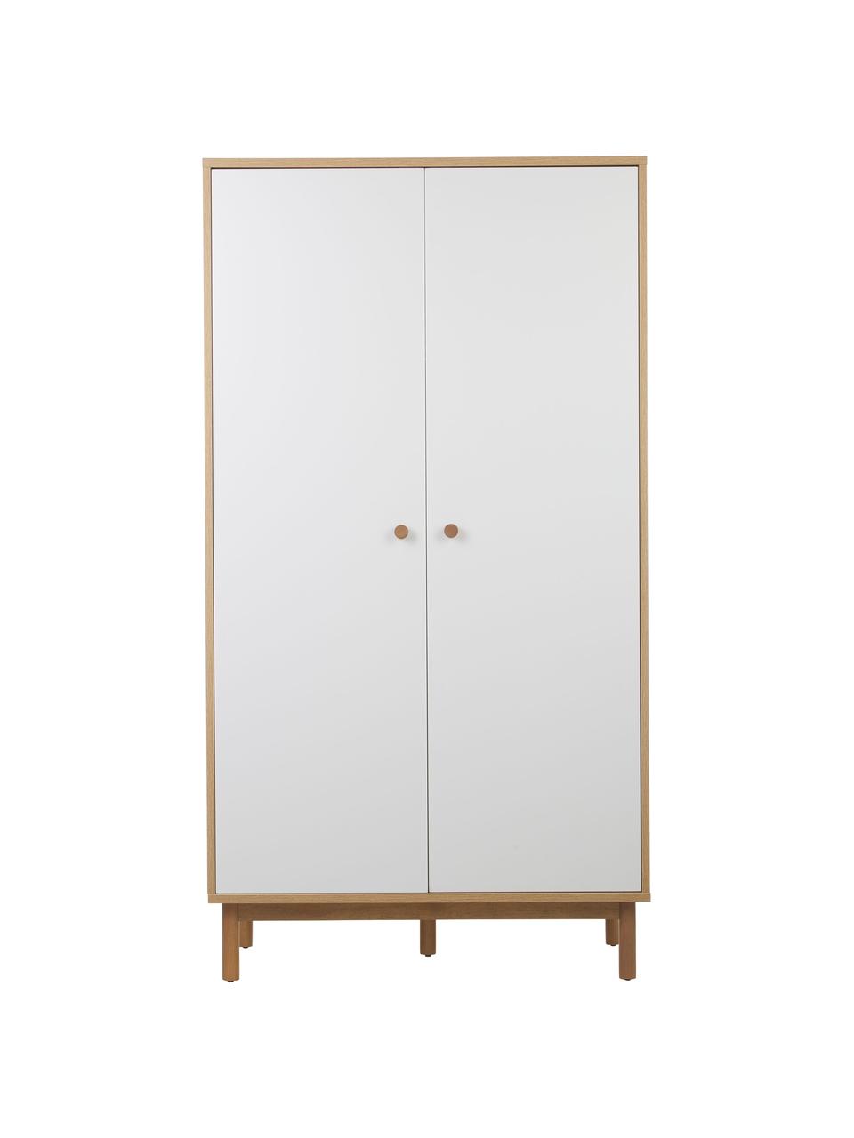 Armario Nathan, 2 puertas, Estructura: tablero de fibras de dens, Blanco, An 100 x Al 186 cm