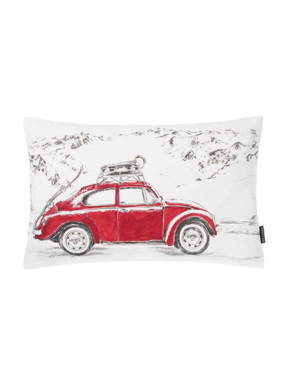 Housse de coussin rectangulaire Dodo, Blanc, rouge, gris