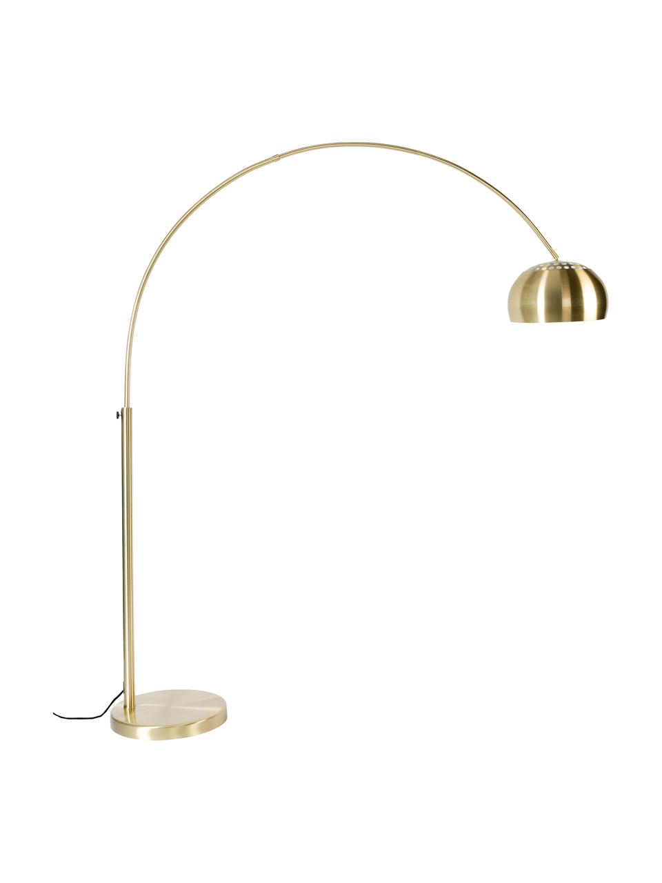 Lampa podłogowa w kształcie łuku Metal Bow, Stelaż: metal mosiądzowany, Odcienie mosiądzu, S 170 x W 205 cm