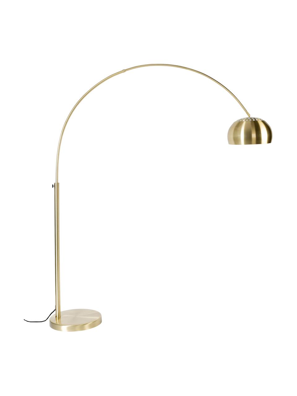 Grand lampadaire arc Metal Bow, Couleur laitonnée, larg. 170 x haut. 205 cm