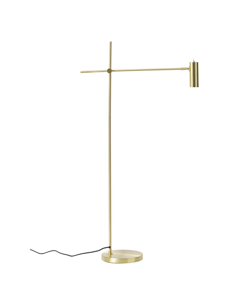 Lampada da lettura Cassandra, Paralume: metallo, zincato, Base della lampada: metallo, zincato, Dorato, opaco, Larg. 75 x Alt. 152 cm