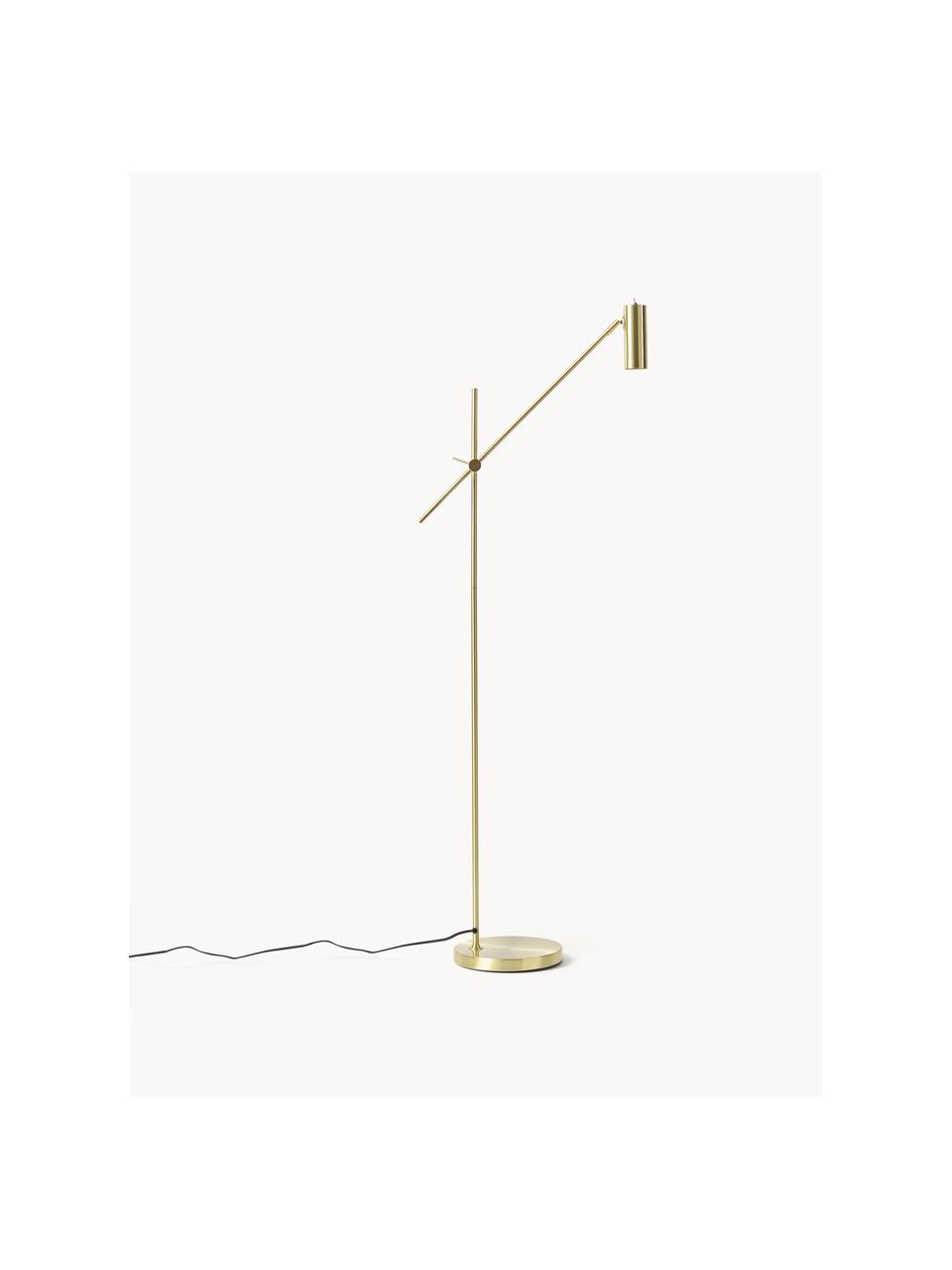 Lámpara de lectura Cassandra, Pantalla: metal galvanizado, Cable: cubierto en tela, Dorado, Al 152 cm