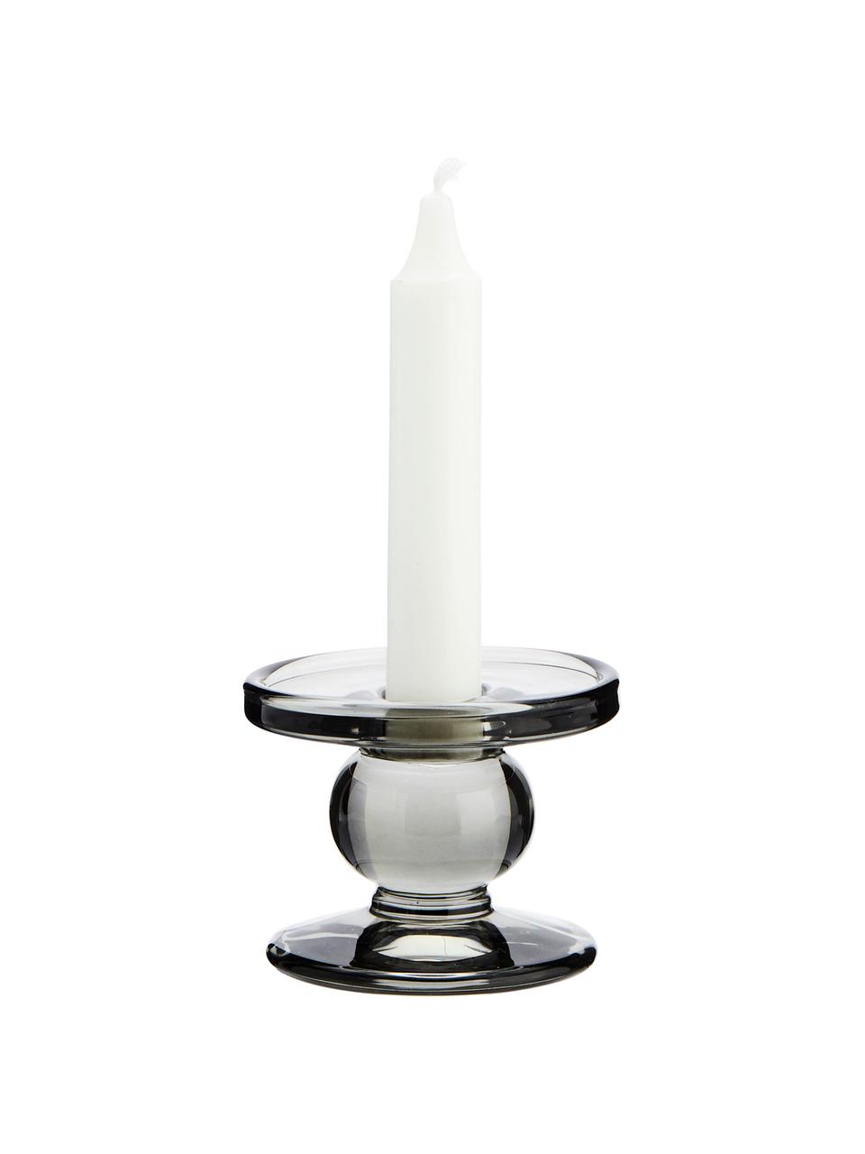 Candelabro Andre, Vidrio, Gris, Ø 8 x Al 7 cm