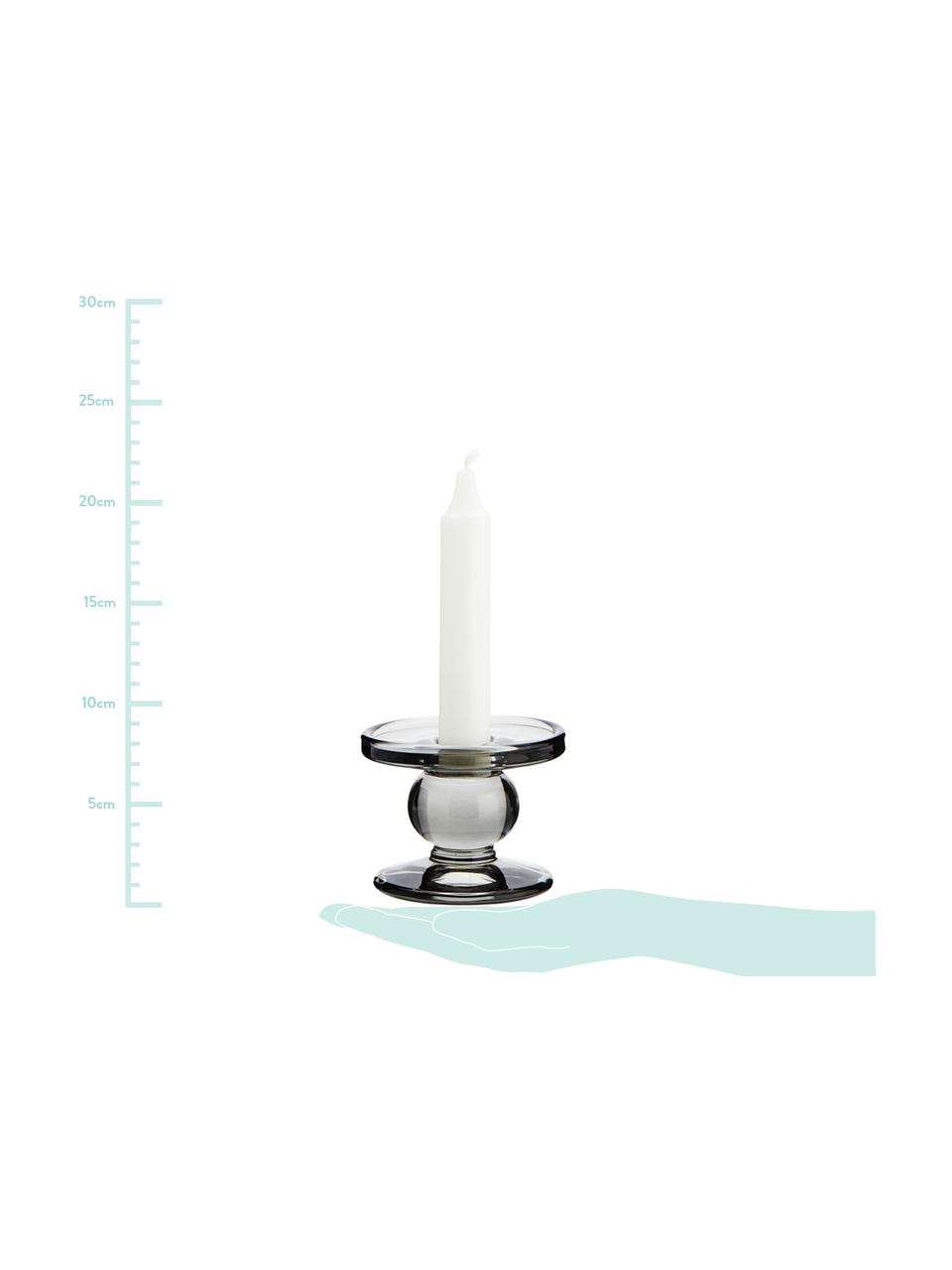 Candelabro Andre, Vidrio, Gris, Ø 8 x Al 7 cm