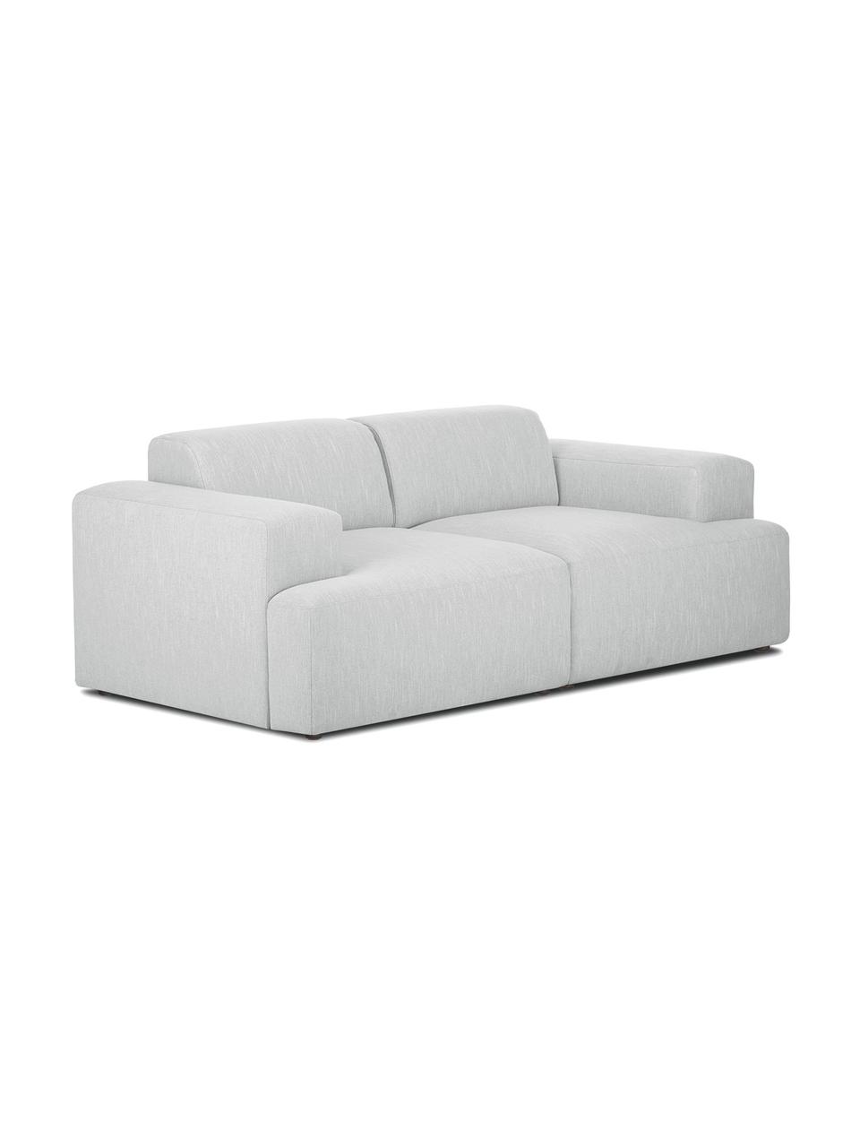 Bank Melva (2-zits), Bekleding: 100% polyester Met 35.000, Frame: massief grenenhout, FSC-g, Poten: kunststof, Geweven stof lichtgrijs, B 198 x D 101 cm