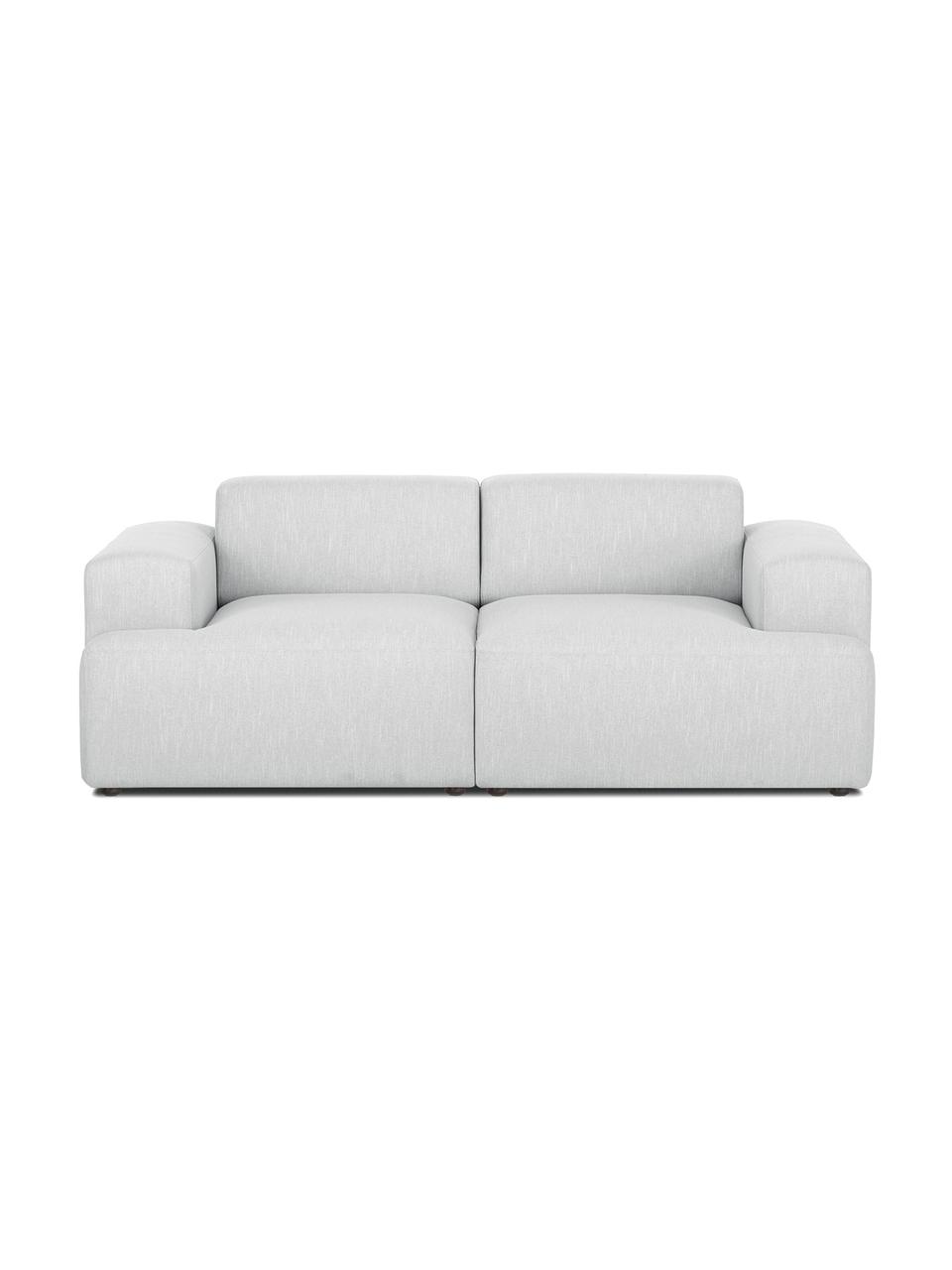 Sofa Melva (2-osobowa), Tapicerka: 100% poliester Dzięki tka, Stelaż: lite drewno sosnowe, cert, Nogi: tworzywo sztuczne, Jasnoszara tkanina, S 198 x G 101 cm