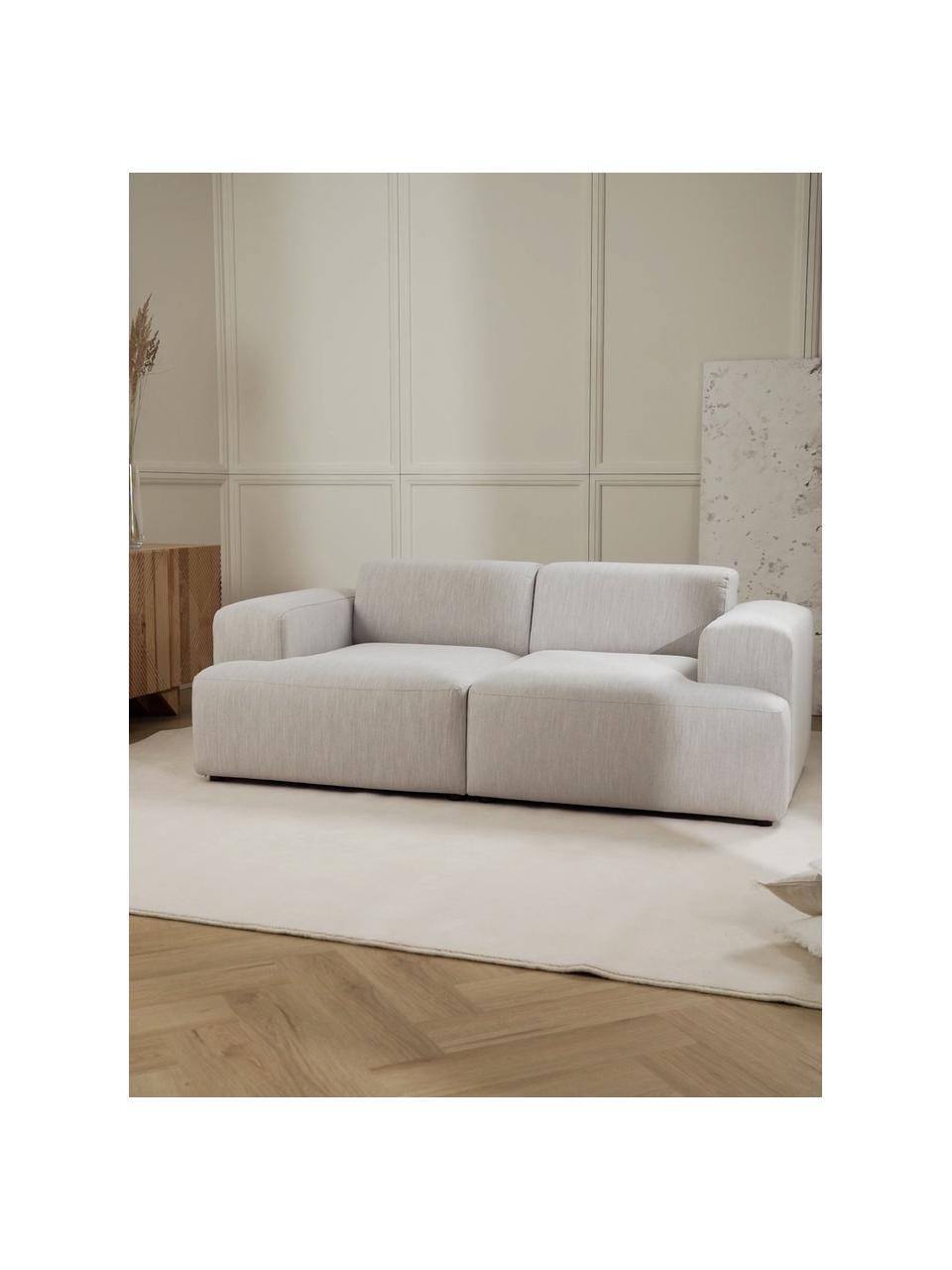 Sofa Melva (2-Sitzer), Bezug: 100% Polyester Der hochwe, Gestell: Massives Kiefernholz, Spa, Füße: Kunststoff Dieses Produkt, Webstoff Hellgrau, B 198 x T 101 cm