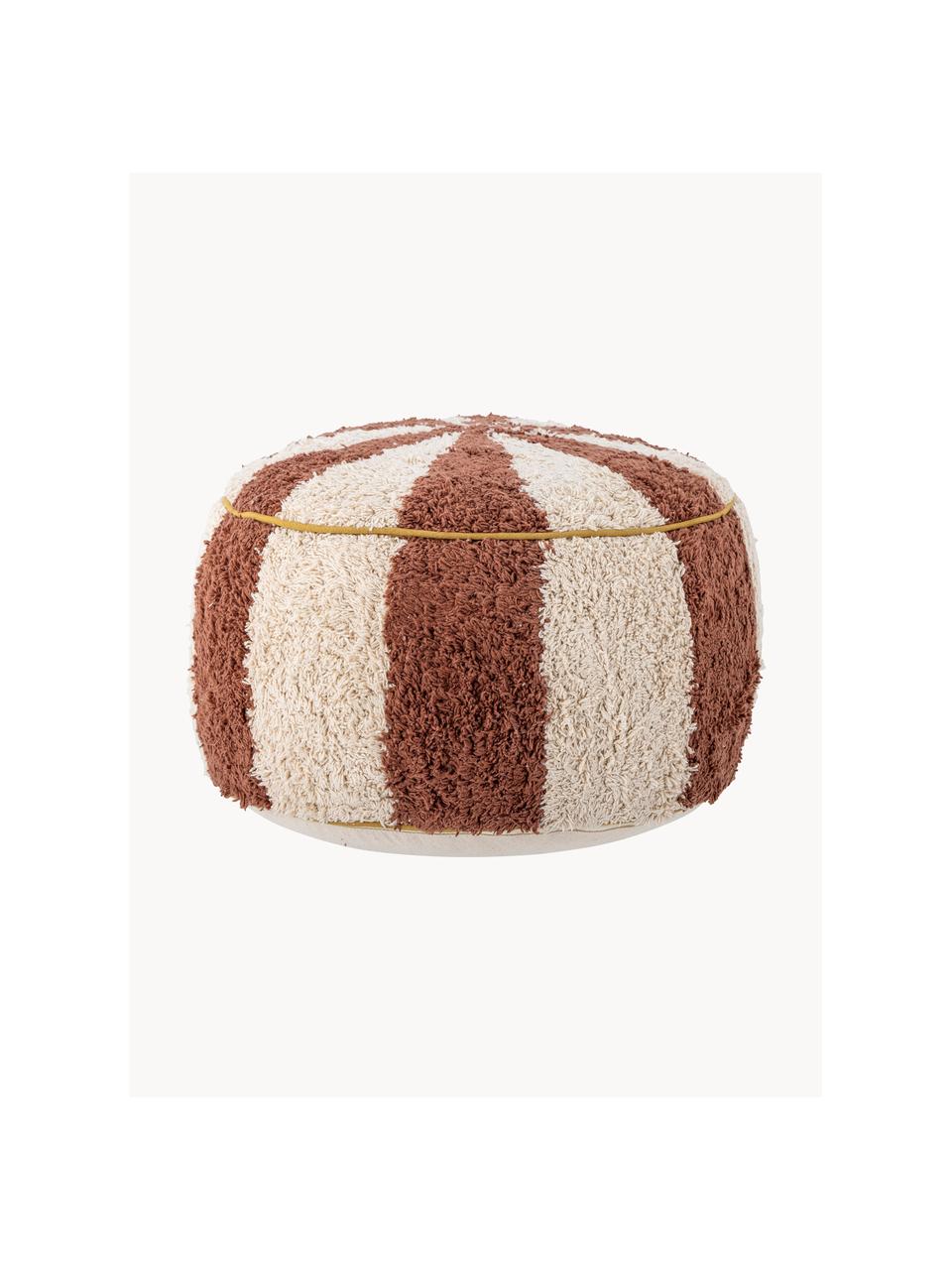 Kinder-Pouf Charoline, Bezug: 95 % Baumwolle, 5 % Polye, Webstoff Nougat, Off White, Ø 44 x H 26 cm