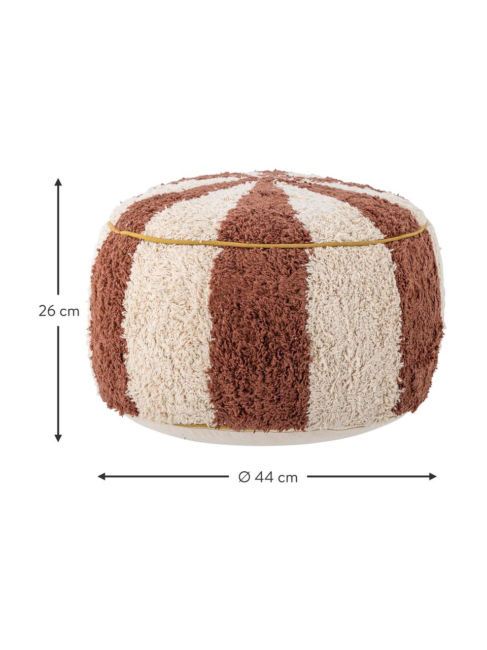 Kinder-Pouf Charoline, Bezug: 95 % Baumwolle, 5 % Polye, Webstoff Nougat, Off White, Ø 44 x H 26 cm