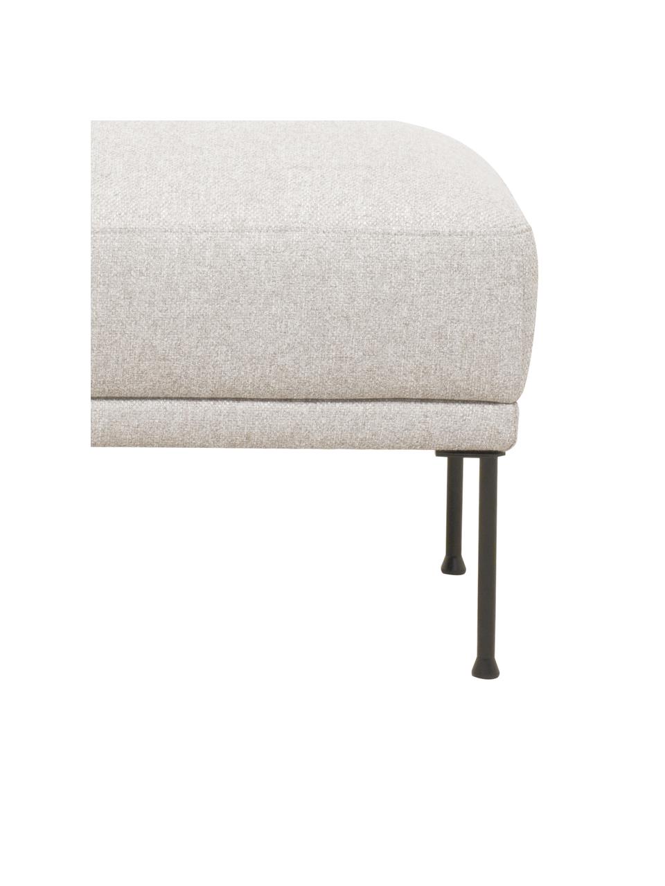 Reposapiés puf Fluente, Tapizado: 80% poliéster, 20% ramio , Estructura: madera de pino maciza, Patas: metal con pintura en polv, Tejido beige claro, An 62 x F 50 cm