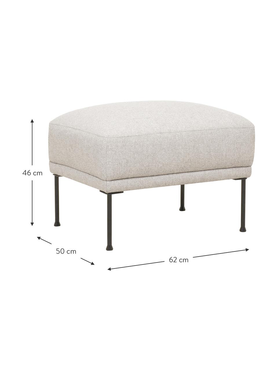 Sofa-Hocker Fluente, Bezug: 80% Polyester, 20% Ramie , Gestell: Massives Kiefernholz, FSC, Webstoff Hellbeige, B 62 x T 50 cm