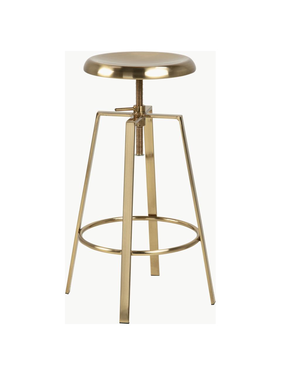 Tabouret de bar pivotant Goose, hauteur réglable, Acier, enduit, Doré, Ø 33 x haut. 46 cm