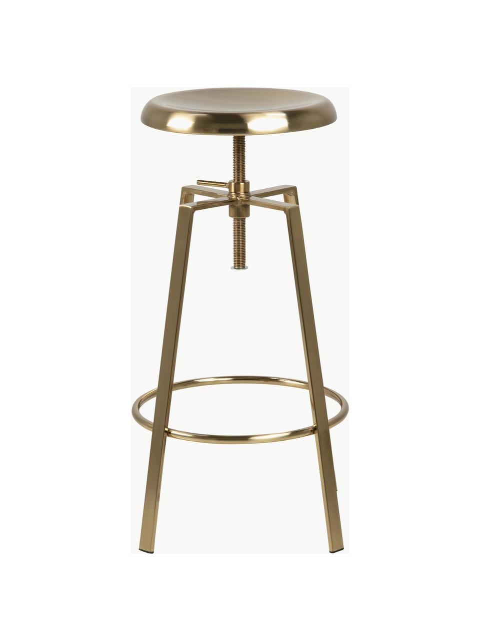 Tabouret de bar pivotant Goose, hauteur réglable, Acier, enduit, Doré, Ø 33 x haut. 46 cm