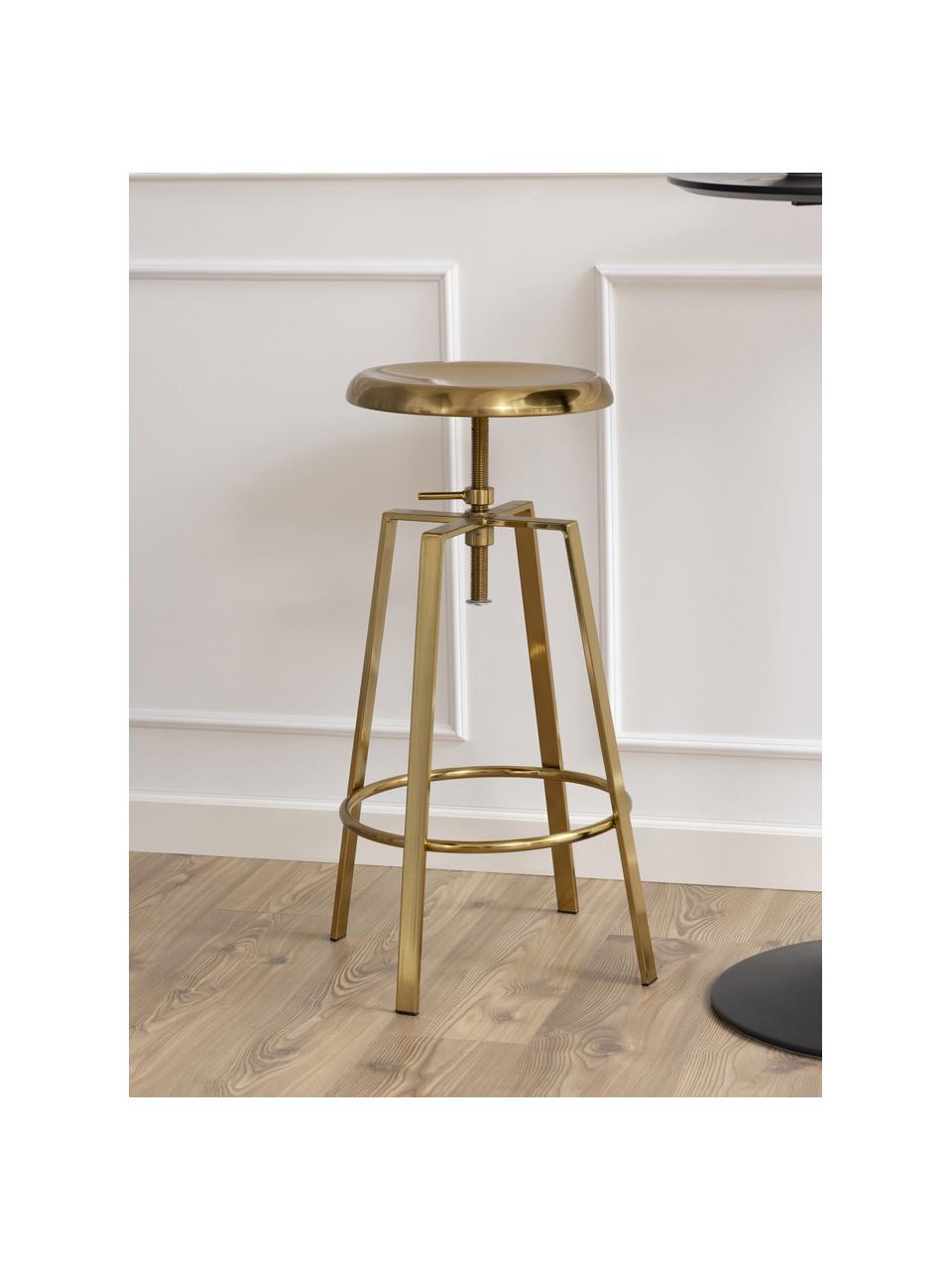 Tabouret de bar pivotant Goose, hauteur réglable, Acier, enduit, Doré, Ø 33 x haut. 46 cm